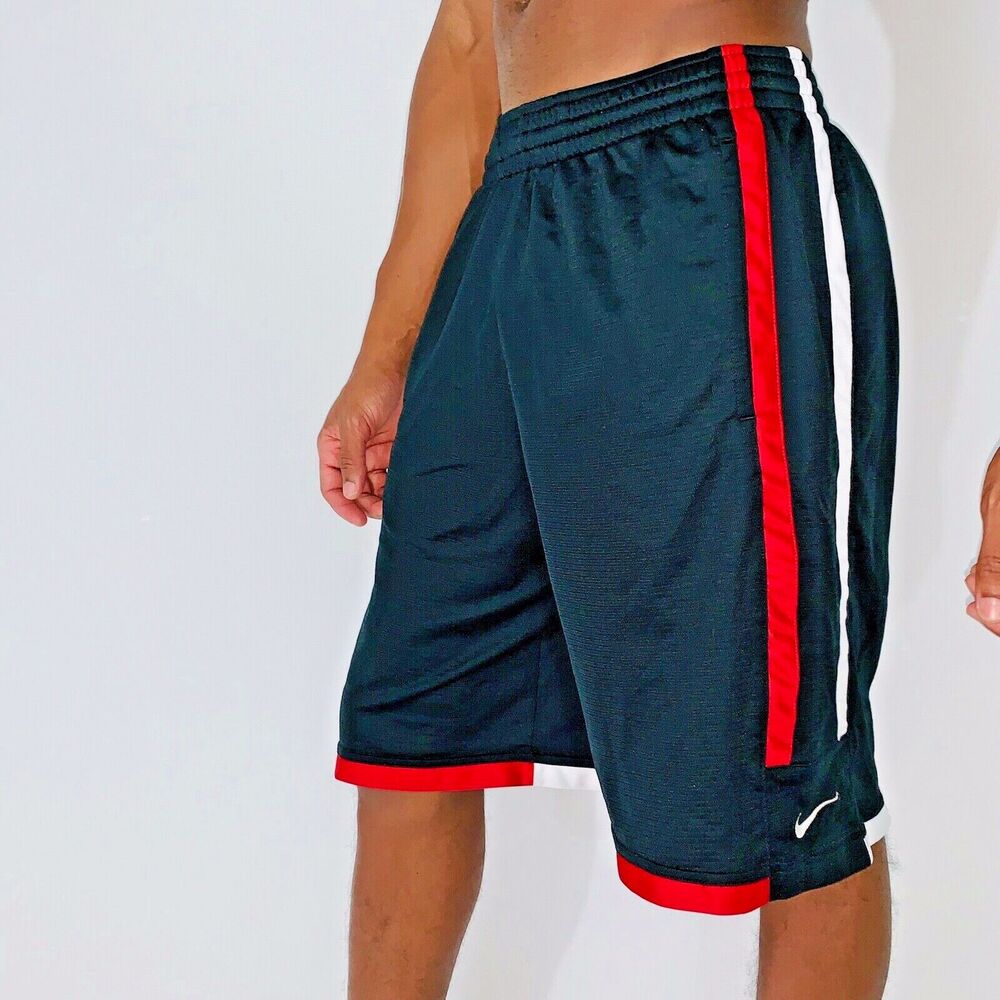 Nike Vintage Basketball Shorts Silky Black Red White Small
